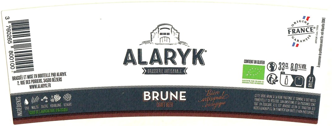 Etiquette BRASSERIE ALARYK 15