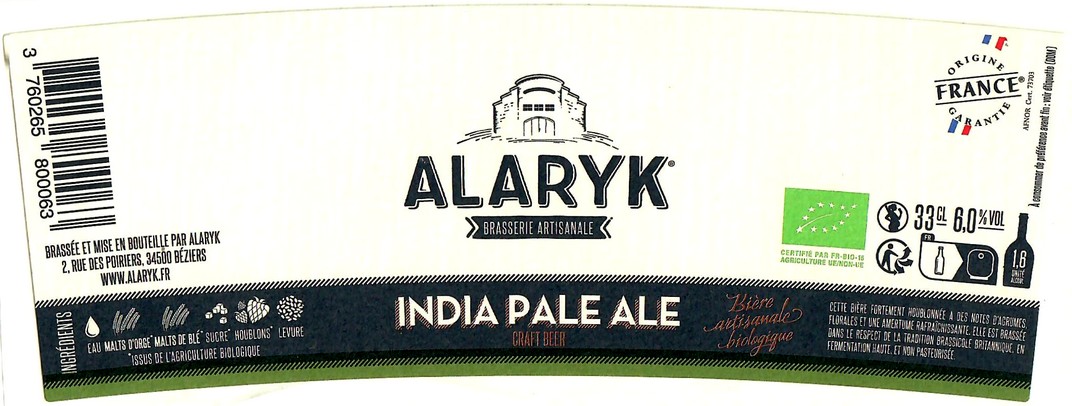 Etiquette BRASSERIE ALARYK 19