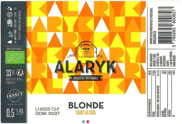 Etiquette BRASSERIE ALARYK 21
