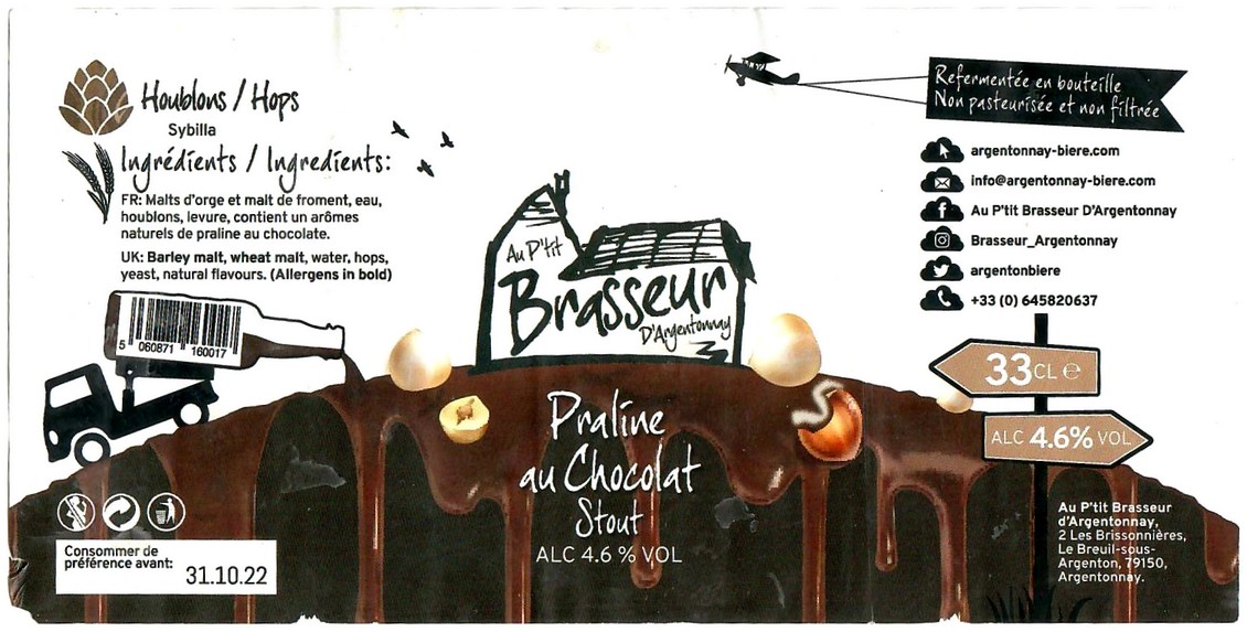 Etiquette BRASSERIE AU PTIT BRASSEUR D'ARGENTONNAY 04