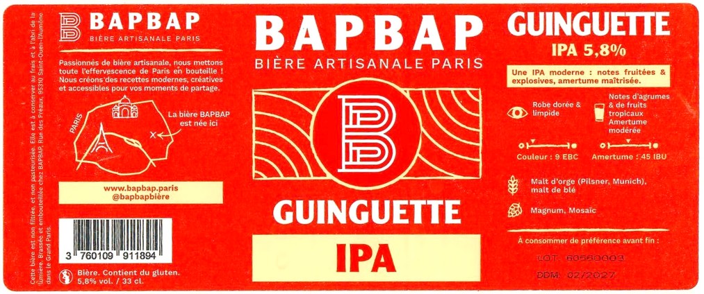 Etiquette BRASSERIE BAPBAP 28