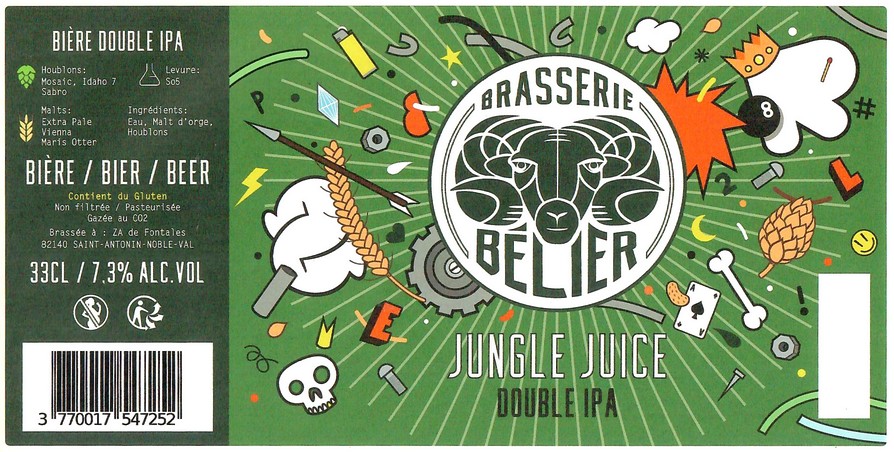 Etiquette BRASSERIE BELIER 06