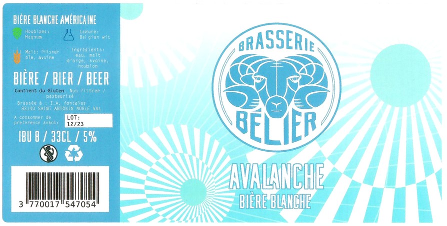 Etiquette BRASSERIE BELIER 25