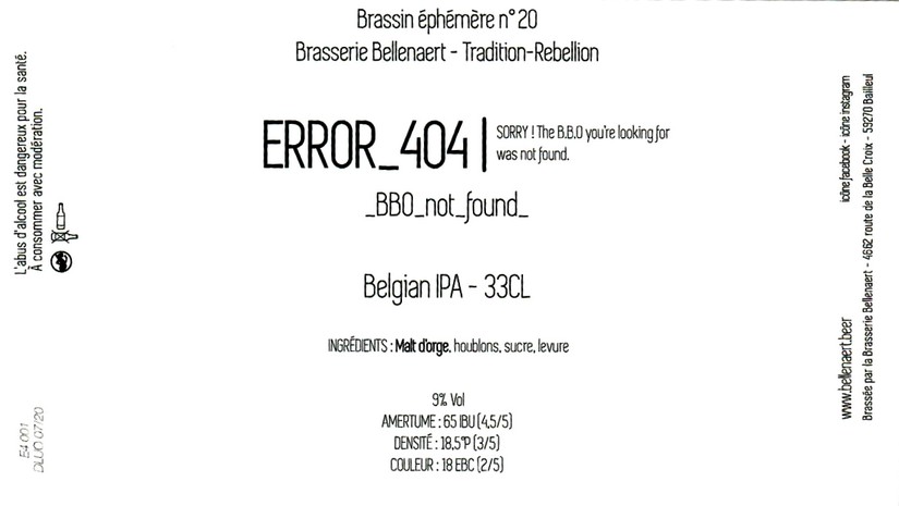 etiquette BRASSERIE BELLENAERT 129