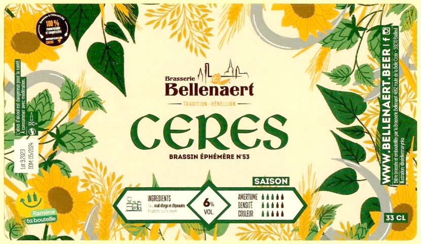 Etiquette BRASSERIE BELLENAERT 236