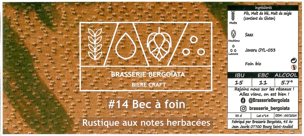Etiquette BRASSERIE BERGOIATA 14