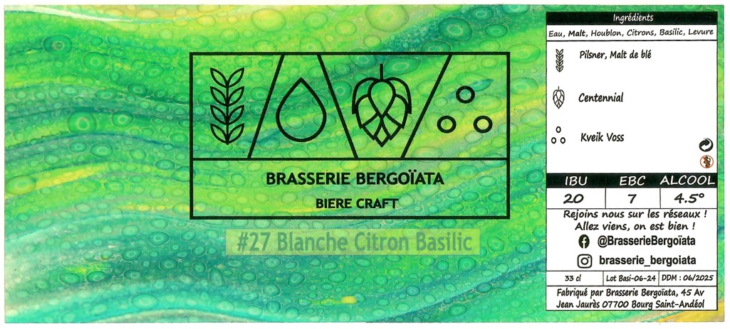 Etiquette BRASSERIE BERGOIATA 19