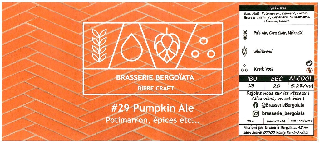 Etiquette BRASSERIE BERGOIATA 22