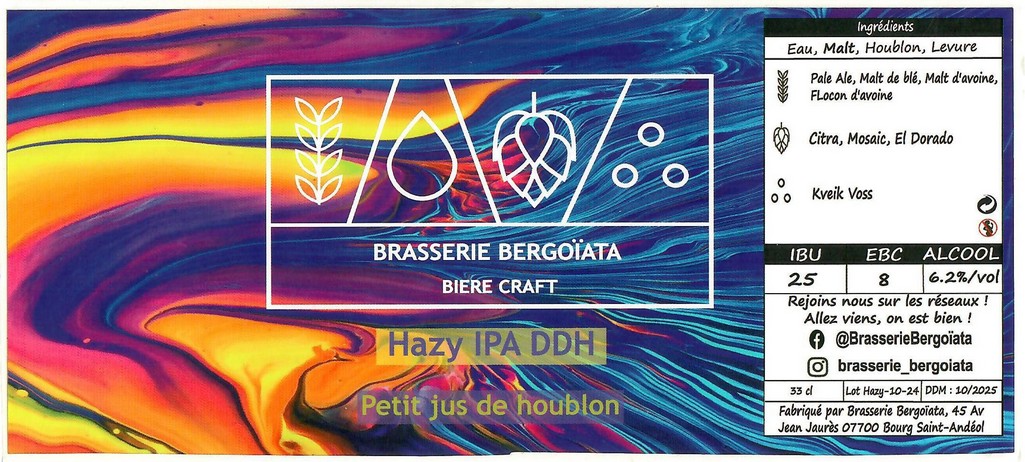 Etiquette BRASSERIE BERGOIATA 25