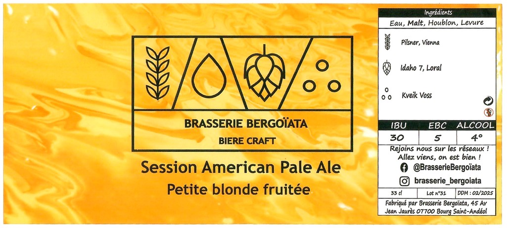 Etiquette BRASSERIE BERGOIATA 28