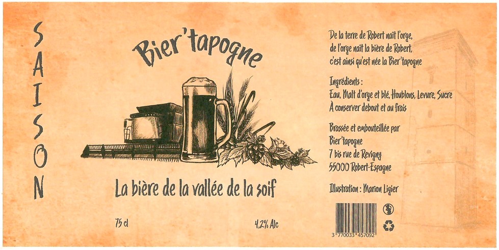 Etiquette BRASSERIE BIER'TAPOGNE 12
