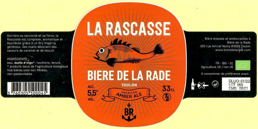 Etiquette BRASSERIE BIERE DE LA RADE 12