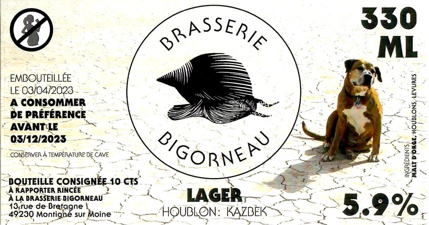 Etiquette BRASSERIE BIGORNEAU 37