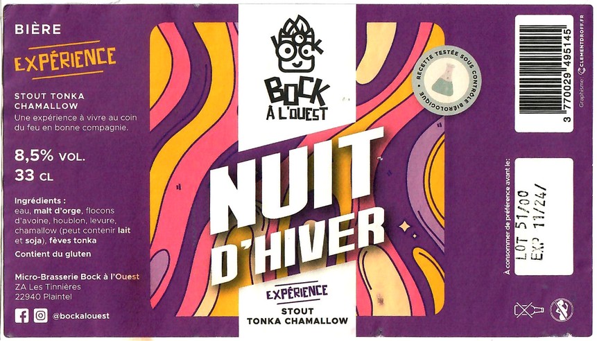 Etiquette BRASSERIE BOCK A L'OUEST 13