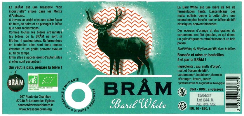 Etiquette BRASSERIE BRAM 32