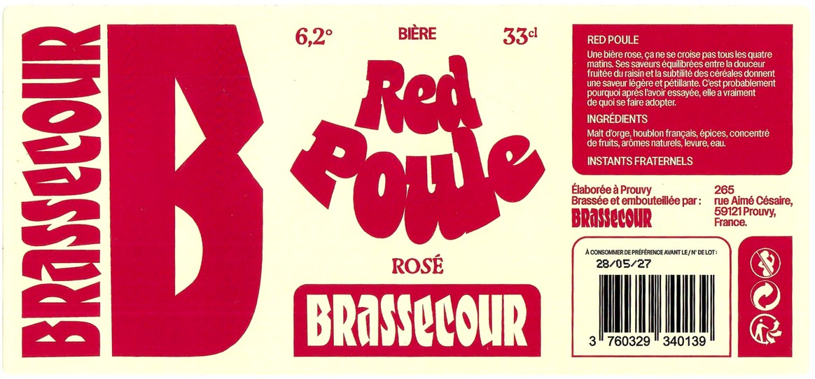 Etiquette BRASSERIE BRASSE COUR 11
