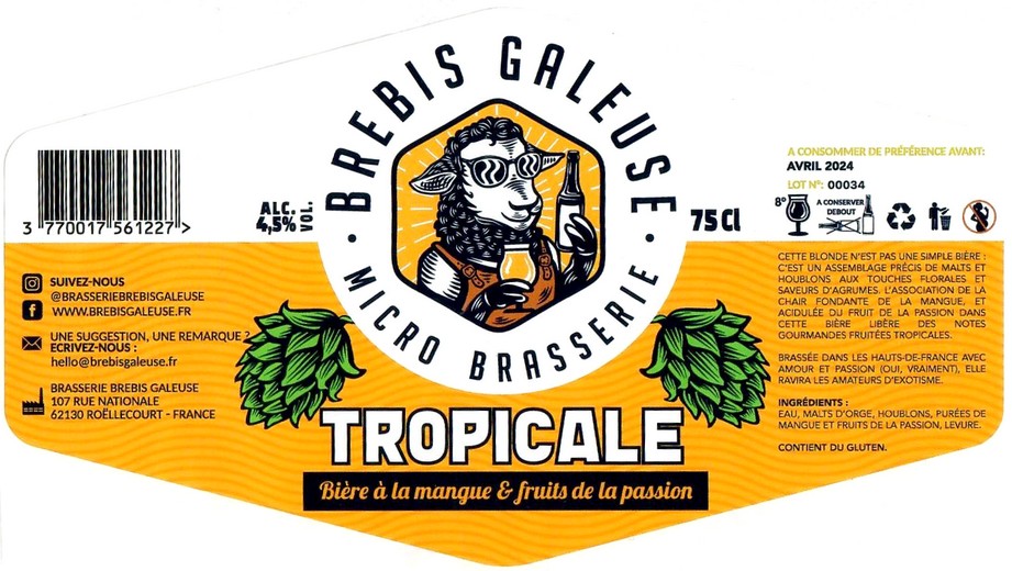 Etiquette BRASSERIE BREBIS GALEUSE 16