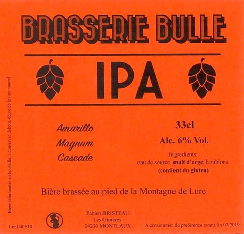 Etiquette BRASSERIE BULLE 06