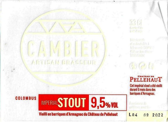 Etiquette BRASSERIE CAMBIER 29