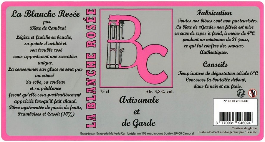 Etiquette BRASSERIE CAMBRESIENNE 01