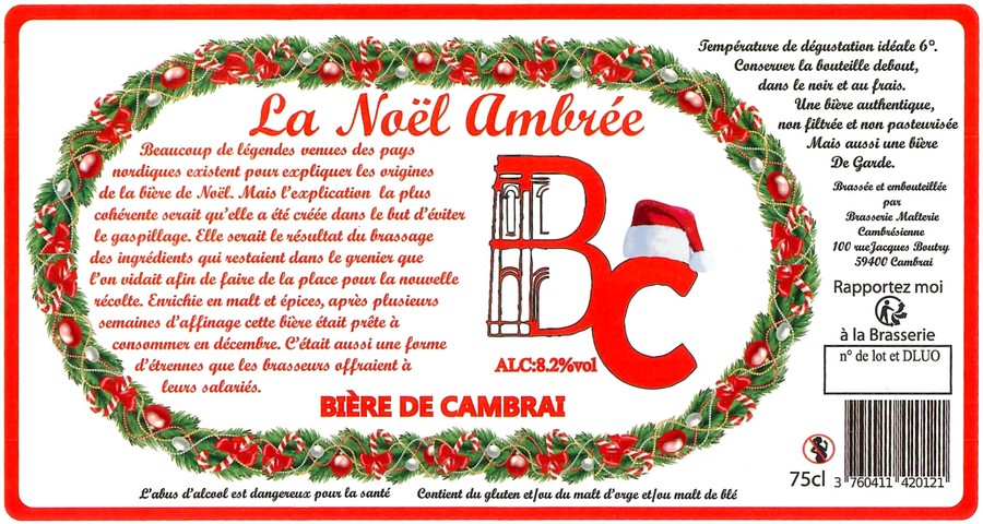 Etiquette BRASSERIE CAMBRESIENNE 13