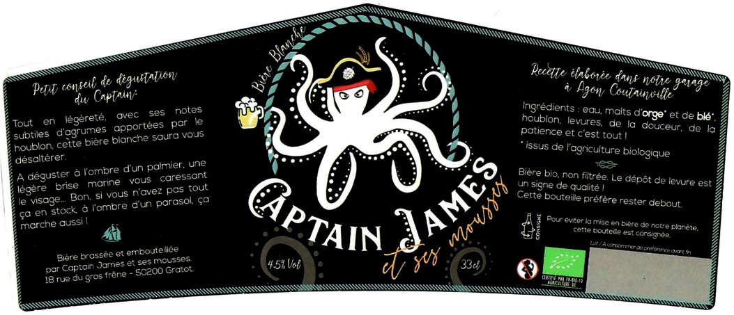 etiquette BRASSERIE CAPTAIN JAMES 09 etiquette BRASSERIE CAPTAIN JAMES 09