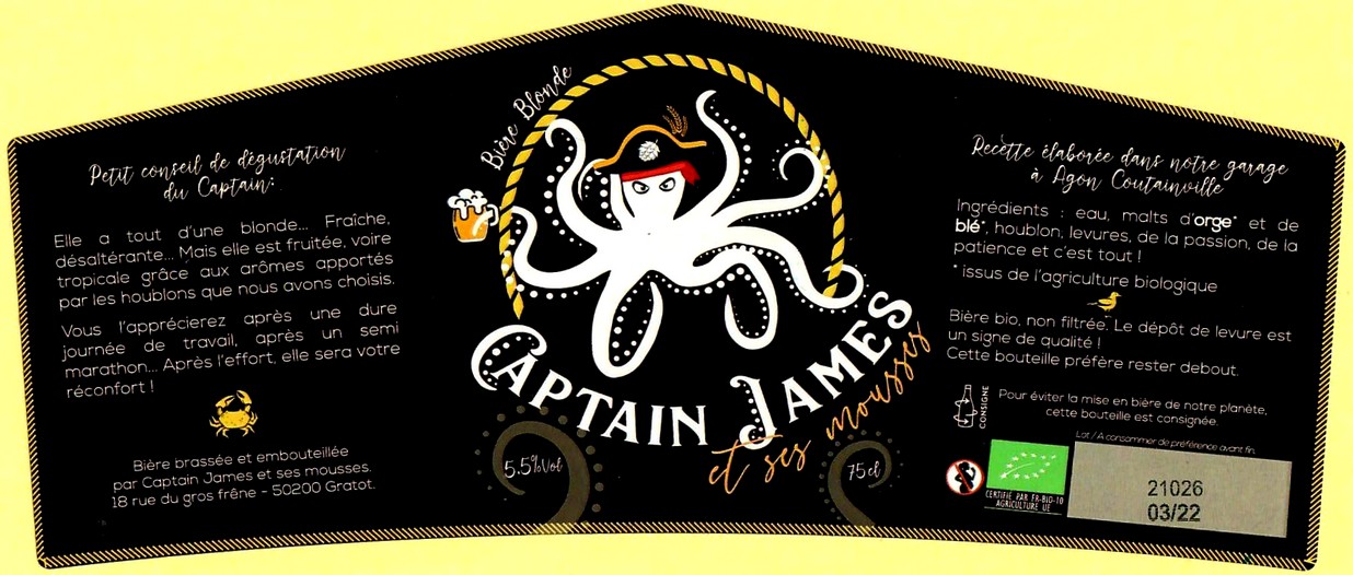 etiquette BRASSERIE CAPTAIN JAMES 10 etiquette BRASSERIE CAPTAIN JAMES 10