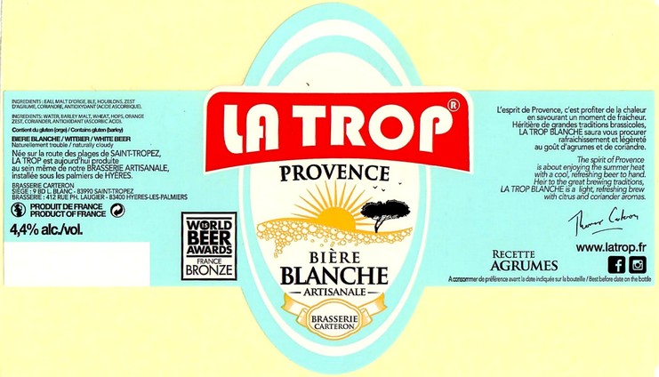 Etiquette BRASSERIE CARTERON 04