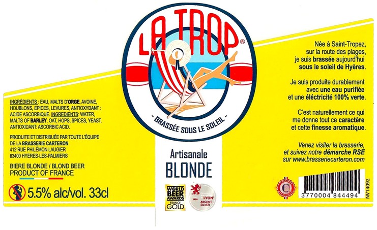 Etiquette BRASSERIE CARTERON 14