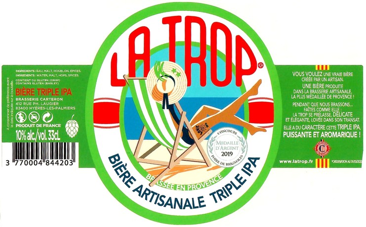 Etiquette BRASSERIE CARTERON 15