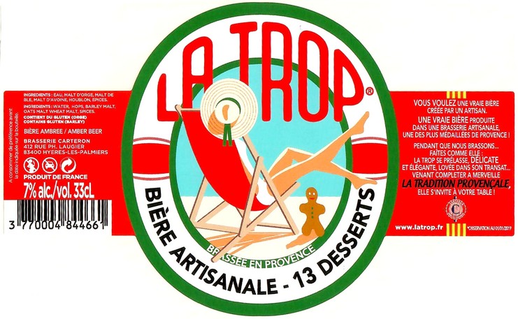 Etiquette BRASSERIE CARTERON 17