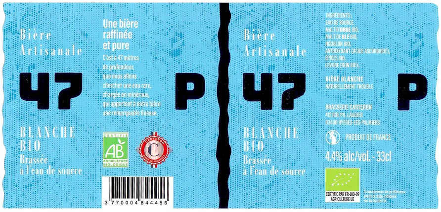 Etiquette BRASSERIE CARTERON 19