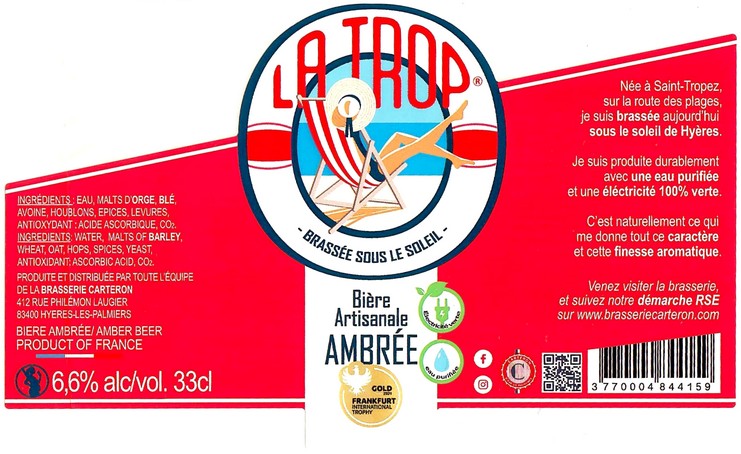 Etiquette BRASSERIE CARTERON 29