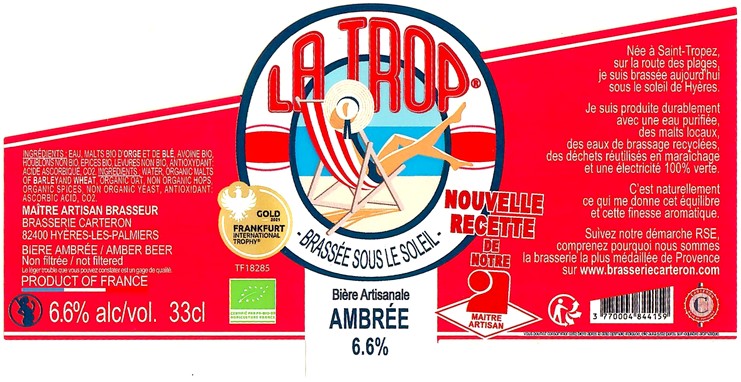 Etiquette BRASSERIE CARTERON 36