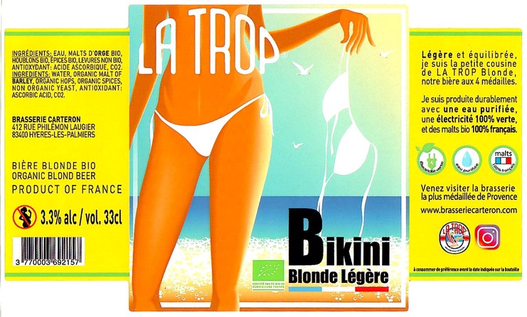 Etiquette BRASSERIE CARTERON 37