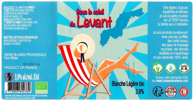 Etiquette BRASSERIE CARTERON 38