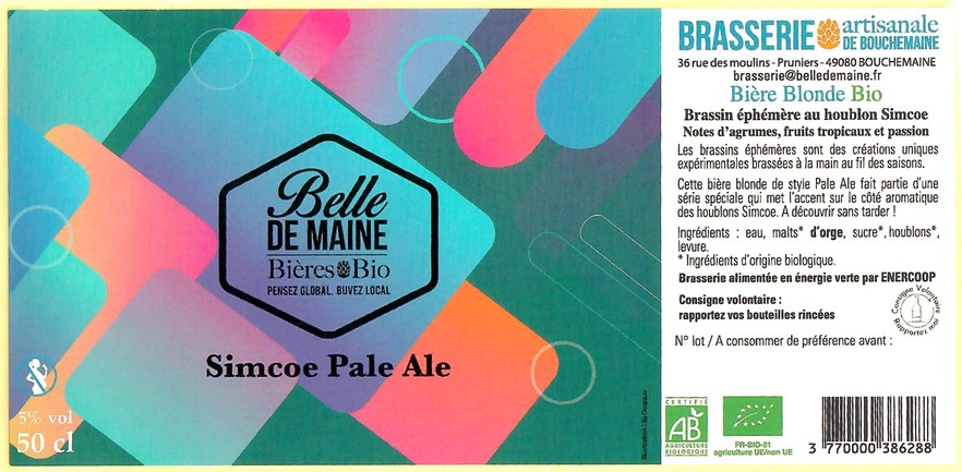 Etiquette BRASSERIE DE BOUCHEMAINE 37