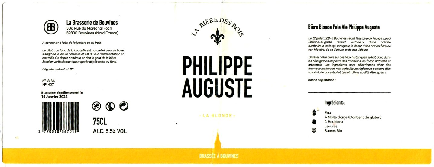 etiquette BRASSERIE DE BOUVINES 01