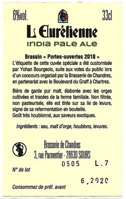 etiquette BRASSERIE DE CHANDRES 26 BACK