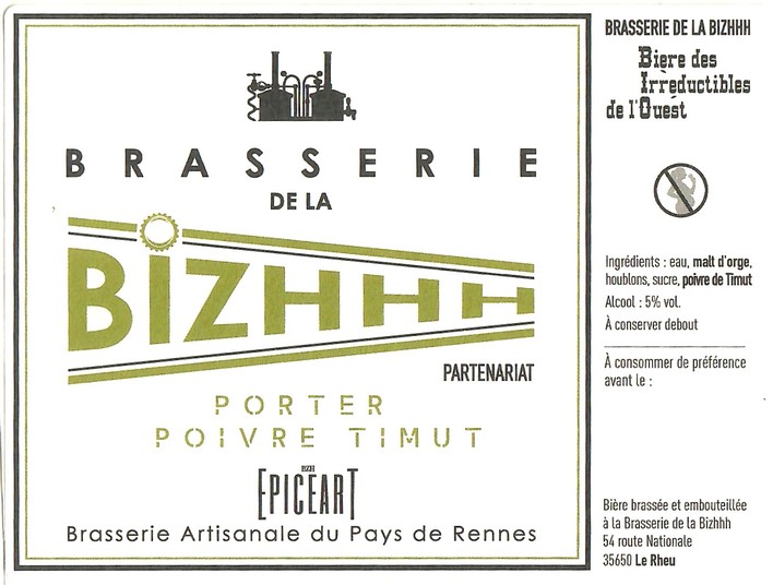 Etiquette BRASSERIE DE LA BIZHHH 22