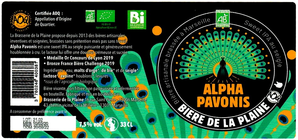 etiquette BRASSERIE DE LA PLAINE 35