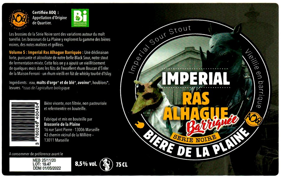 etiquette BRASSERIE DE LA PLAINE 45