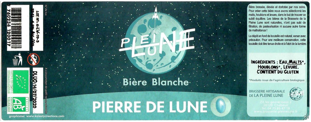 Etiquette BRASSERIE DE LA PLEINE LUNE 67