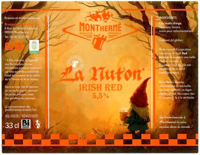 Etiquette BRASSERIE DE MONTHERME 22