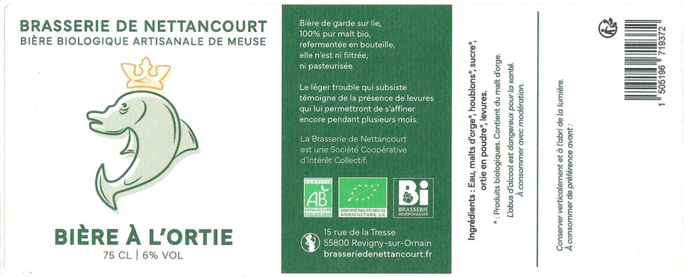 Etiquette BRASSERIE DE NETTANCOURT 13