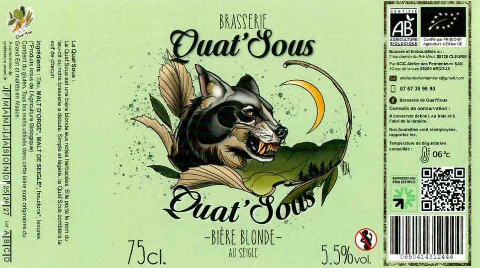 Etiquette BRASSERIE DE QUAT'SOUS 26