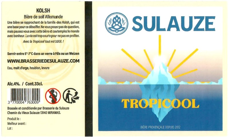 Etiquette BRASSERIE DE SULAUZE 39