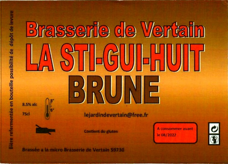 Etiquette BRASSERIE DE VERTAIN 12
