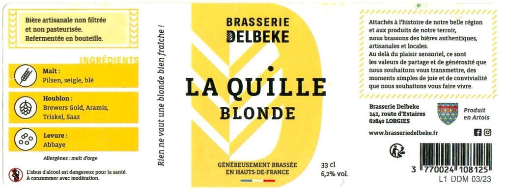 Etiquette BRASSERIE DELBEKE 01
