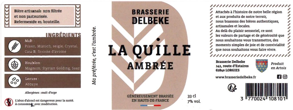 Etiquette BRASSERIE DELBEKE 04